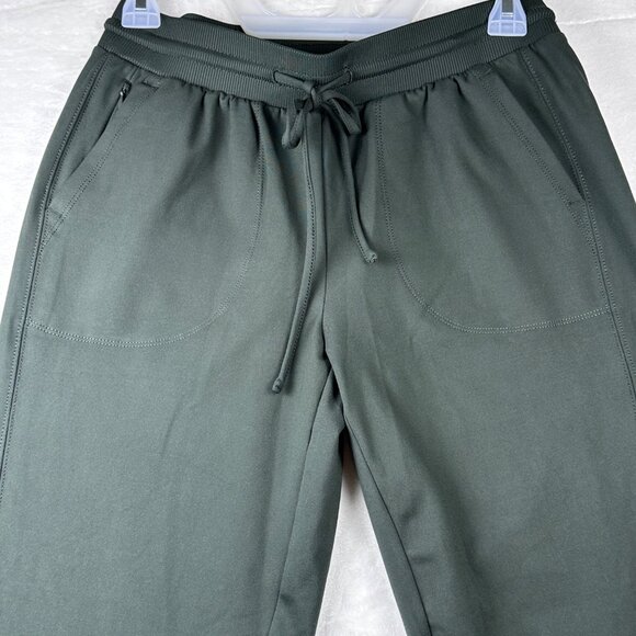 Rachel Zoe Olive Green Relaxed-Fit Jogger Small Pants Soft Drawstring Zip Pocket - Picture 3 of 10